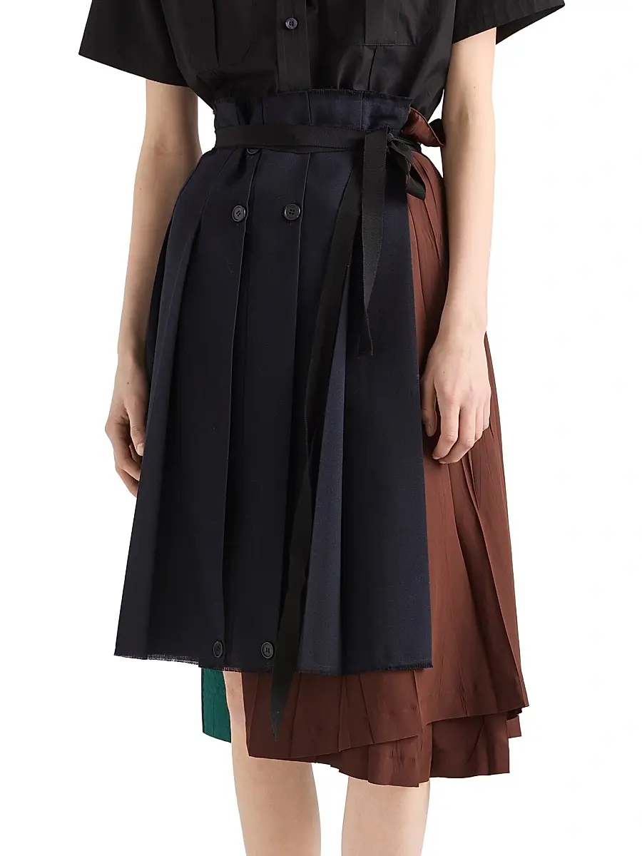 Prada Women's Rush Stitch Fabric Patchwork Skirt | Thumbnail 2 Prada Women's Rush Stitch Fabric Patchwork Skirt | Thumbnail 2