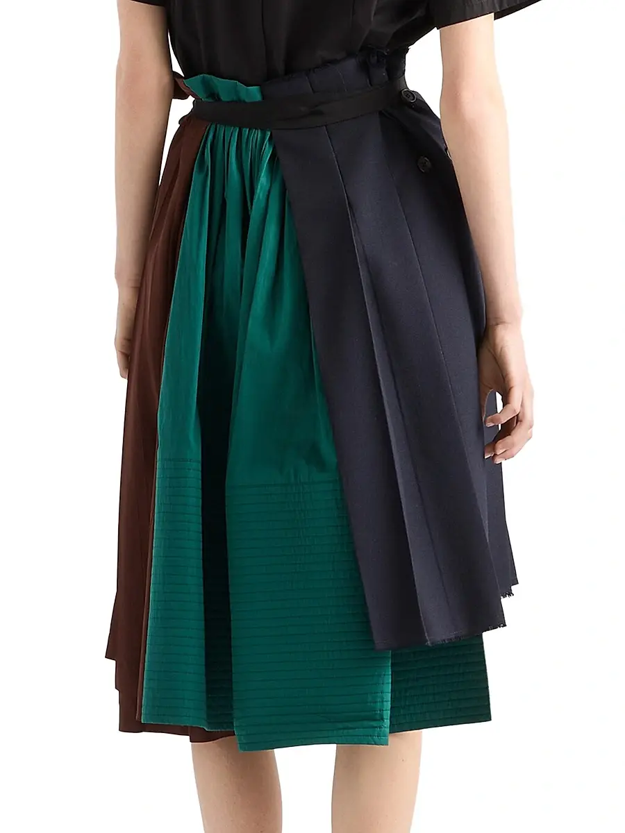 Prada Women's Rush Stitch Fabric Patchwork Skirt | Thumbnail 3 Prada Women's Rush Stitch Fabric Patchwork Skirt | Thumbnail 3