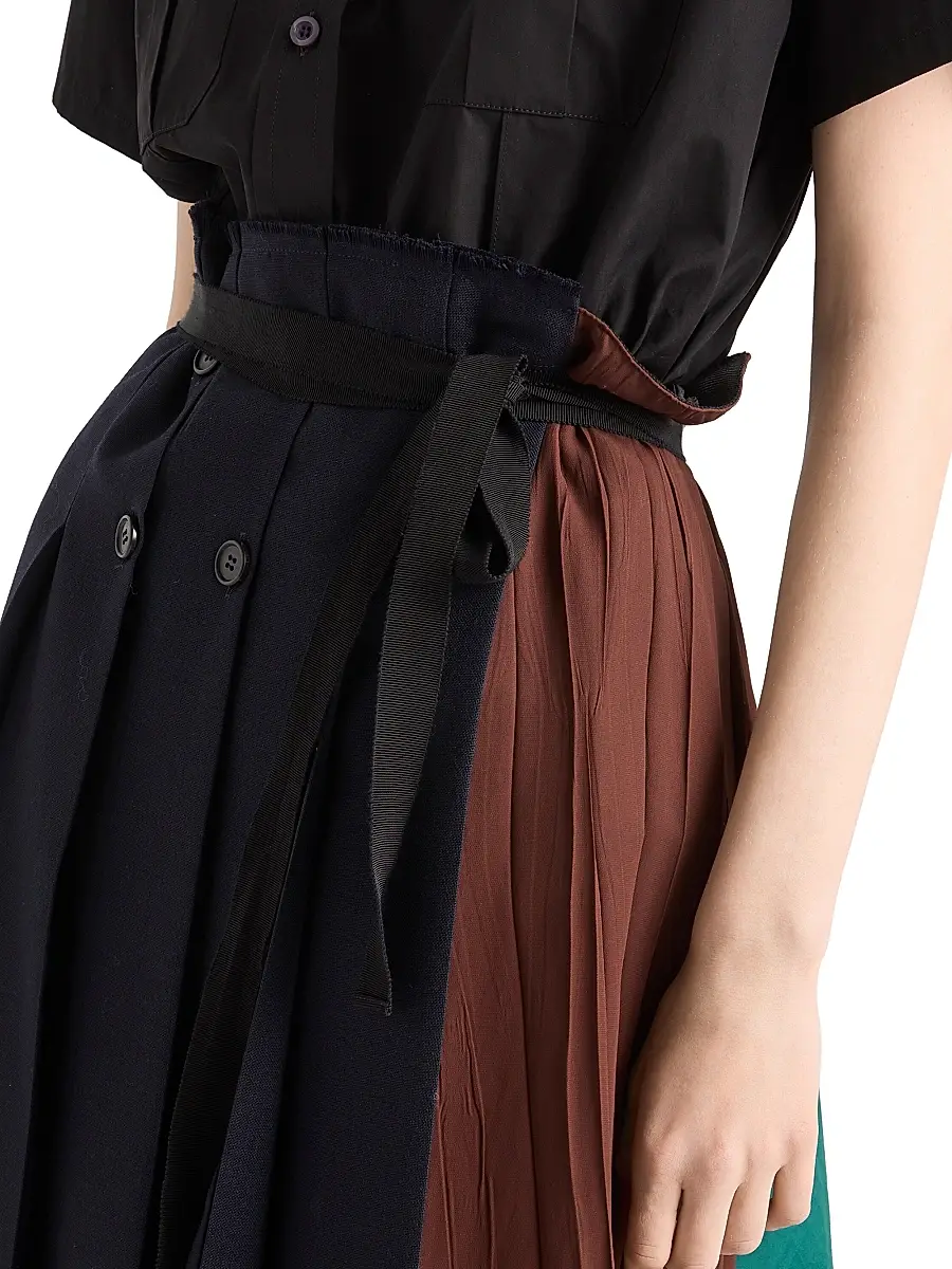 Prada Women's Rush Stitch Fabric Patchwork Skirt | Thumbnail 4 Prada Women's Rush Stitch Fabric Patchwork Skirt | Thumbnail 4