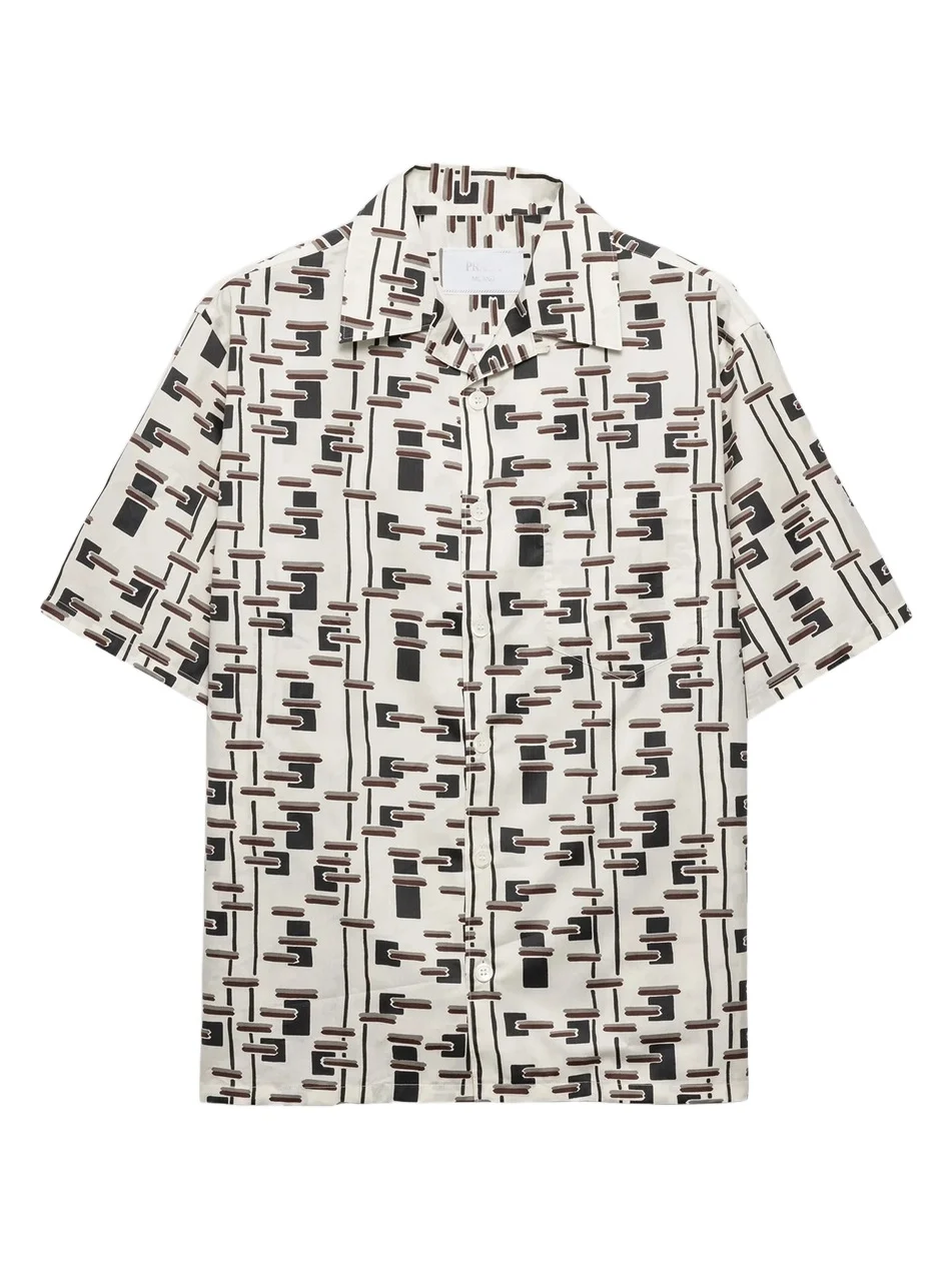 Men's Printed Cotton Blend Shirt