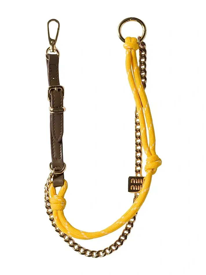 Miu Miu Women's Leather, Cord, and Metal Trick Bag Accessory