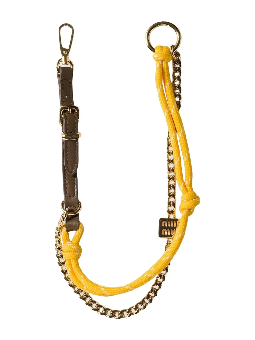 Miu Miu Women's Leather, Cord, and Metal Trick Bag Accessory