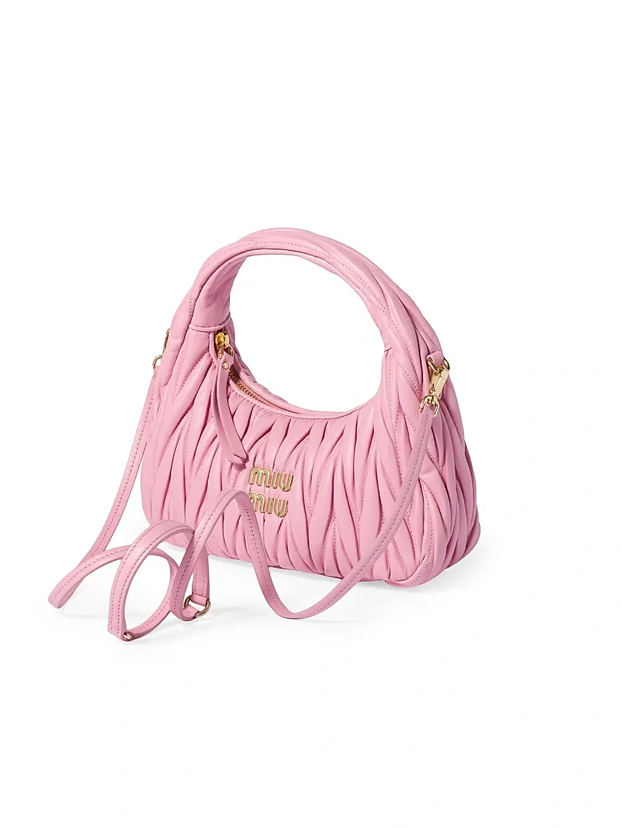 Miu Miu Women's Wander Matelassé Nappa Leather Hobo Bag | Thumbnail 2 Miu Miu Women's Wander Matelassé Nappa Leather Hobo Bag | Thumbnail 2