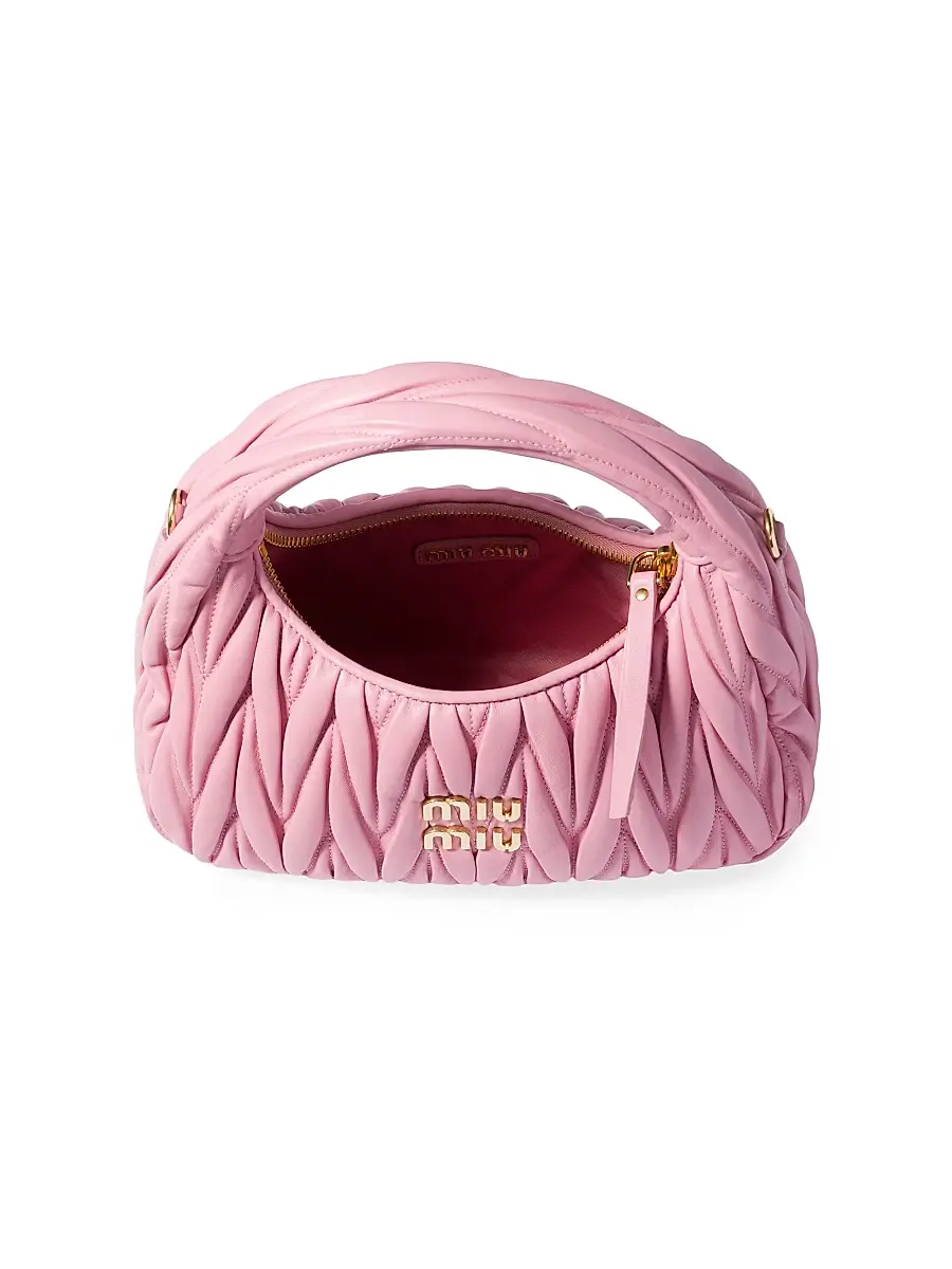 Miu Miu Women's Wander Matelassé Nappa Leather Hobo Bag | Thumbnail 4 Miu Miu Women's Wander Matelassé Nappa Leather Hobo Bag | Thumbnail 4
