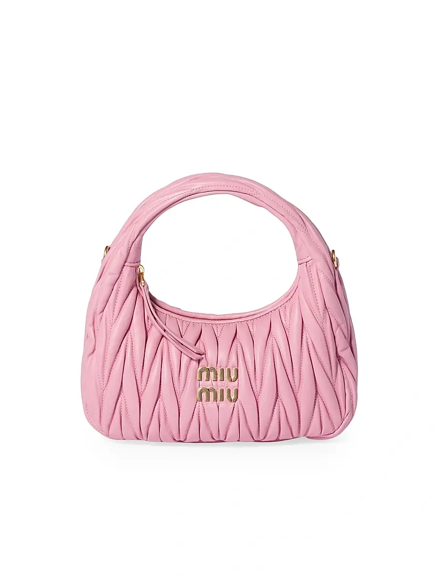 Miu Miu Women's Wander Matelassé Nappa Leather Hobo Bag