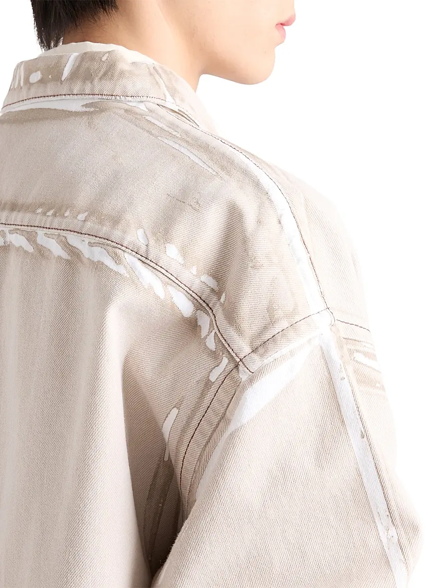 Prada Men's Bull Denim Zipper Shirt | Thumbnail 6 Prada Men's Bull Denim Zipper Shirt | Thumbnail 6