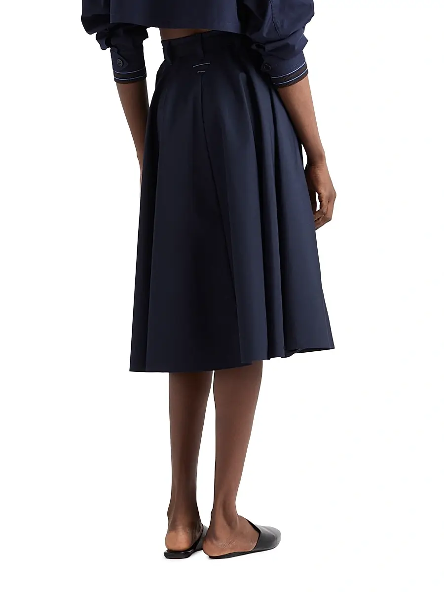 Prada Women's Poplin Midi-Skirt | Thumbnail 4 Prada Women's Poplin Midi-Skirt | Thumbnail 4