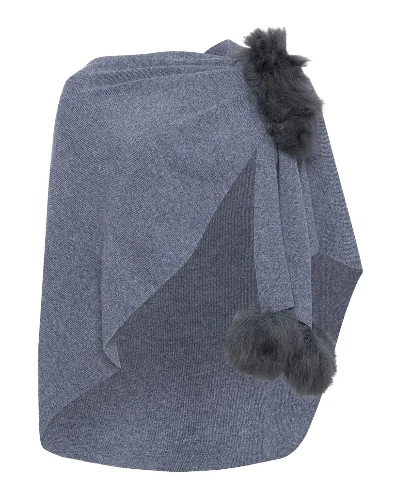 Gorski Select Wool Capelet With Lamb Shearling Poms | Image 1 Gorski Select Wool Capelet With Lamb Shearling Poms | Image 1
