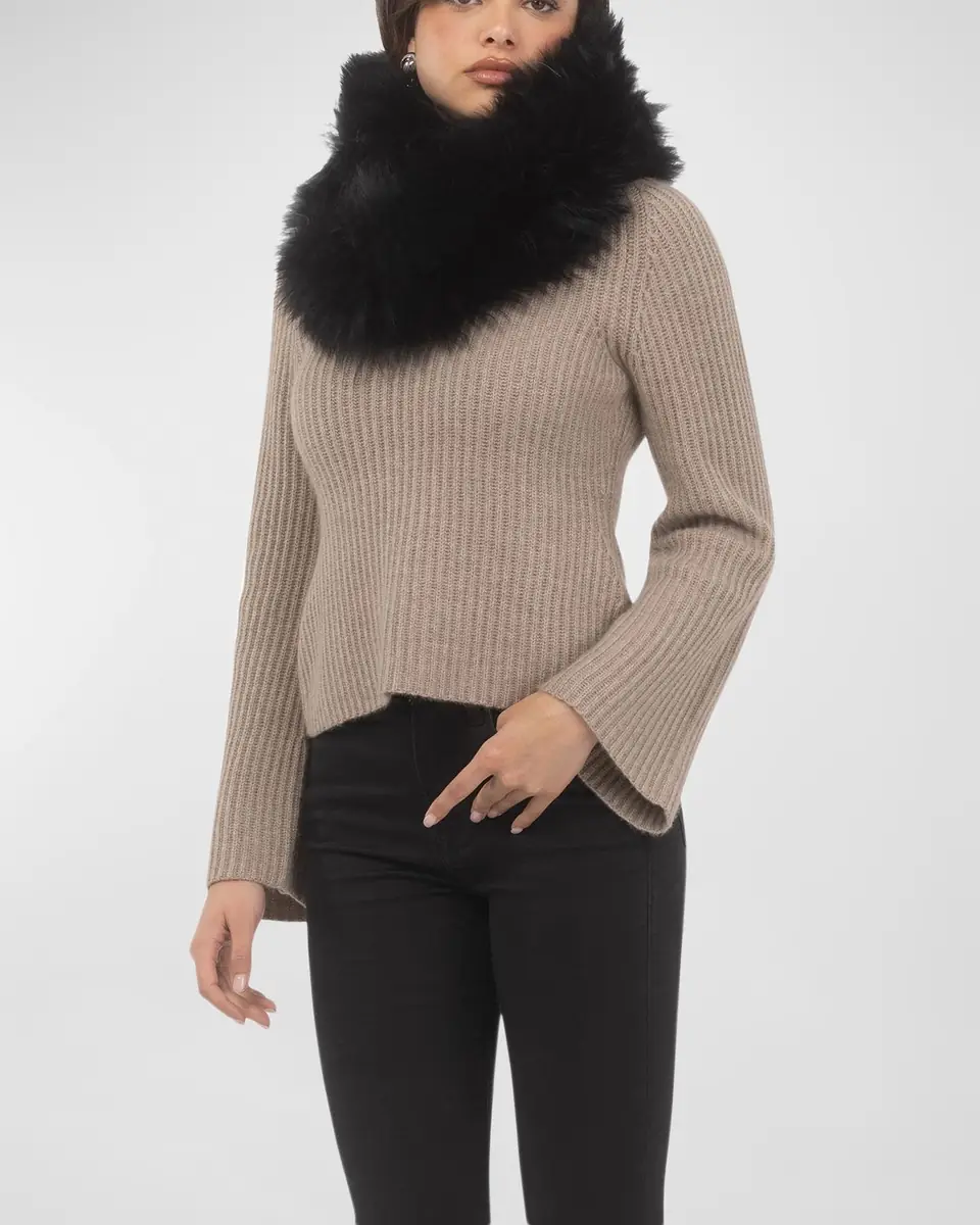 Gorski Select Lamb Shearling Infinity Scarf | Thumbnail 4