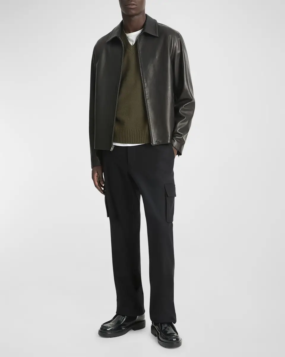 Vince Men's Leather Zip-Up Jacket | Thumbnail 2