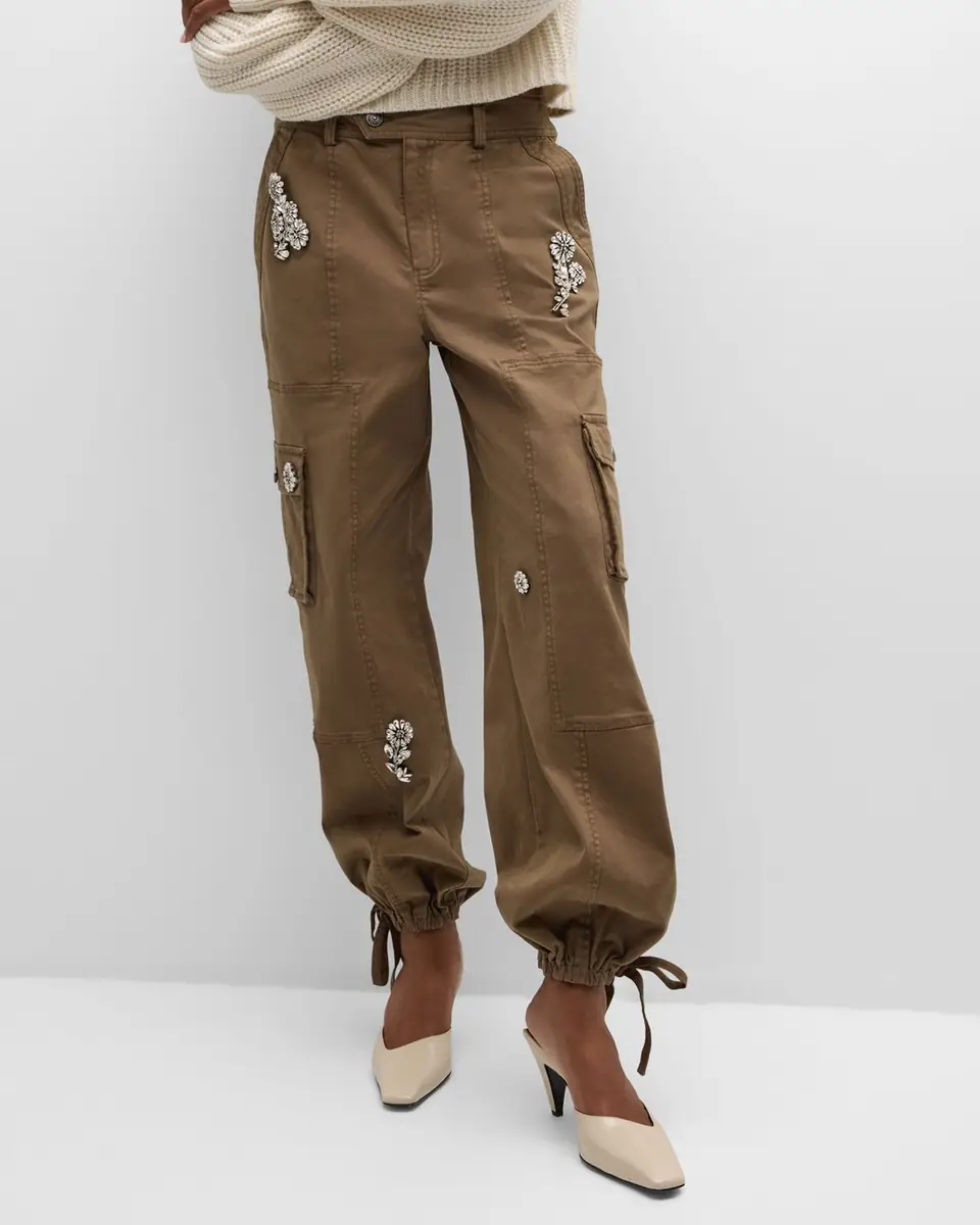 Cinq à Sept Crystal Chrysanthemum Zola Cargo Pants | Thumbnail 7 Cinq à Sept Crystal Chrysanthemum Zola Cargo Pants | Thumbnail 7