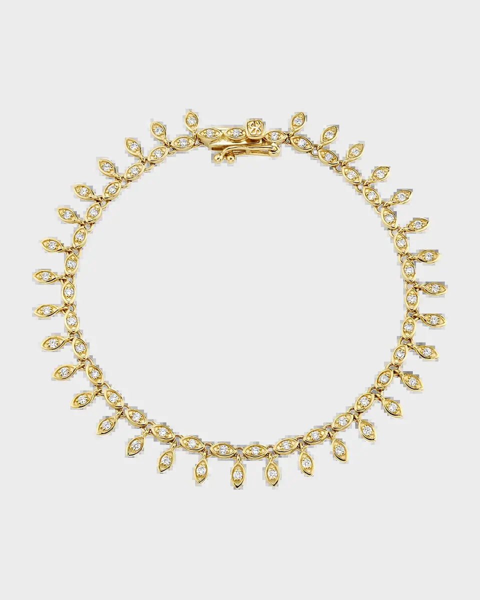 Sydney Evan 14K Yellow Gold Marquis Eye Eternity Fringe Bracelet with Diamonds | Thumbnail 2
