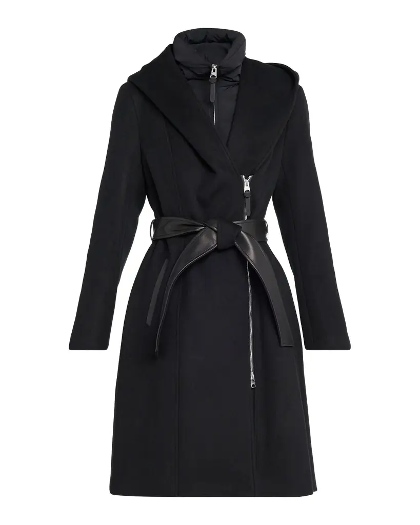 Mackage Shia 2-in-1 Double-Face Wool Coat with Removable Bib