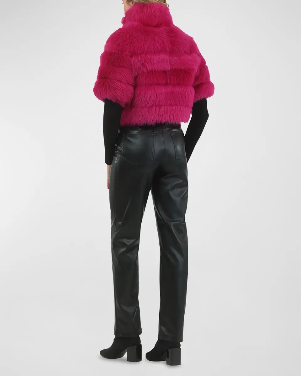 Gorski Reversible Merinillo Lamb Shearling Bolero Jacket With Cropped Sleeves | Thumbnail 4 Gorski Reversible Merinillo Lamb Shearling Bolero Jacket With Cropped Sleeves | Thumbnail 4