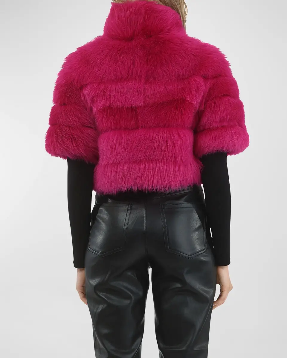 Gorski Reversible Merinillo Lamb Shearling Bolero Jacket With Cropped Sleeves | Thumbnail 5 Gorski Reversible Merinillo Lamb Shearling Bolero Jacket With Cropped Sleeves | Thumbnail 5