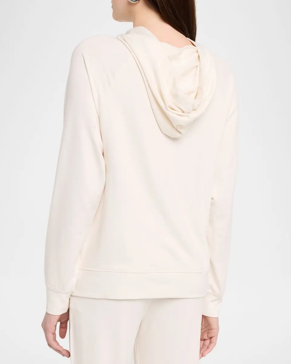 Majestic Filatures French Terry Hoodie with Grosgrain Trim | Thumbnail 3 Majestic Filatures French Terry Hoodie with Grosgrain Trim | Thumbnail 3