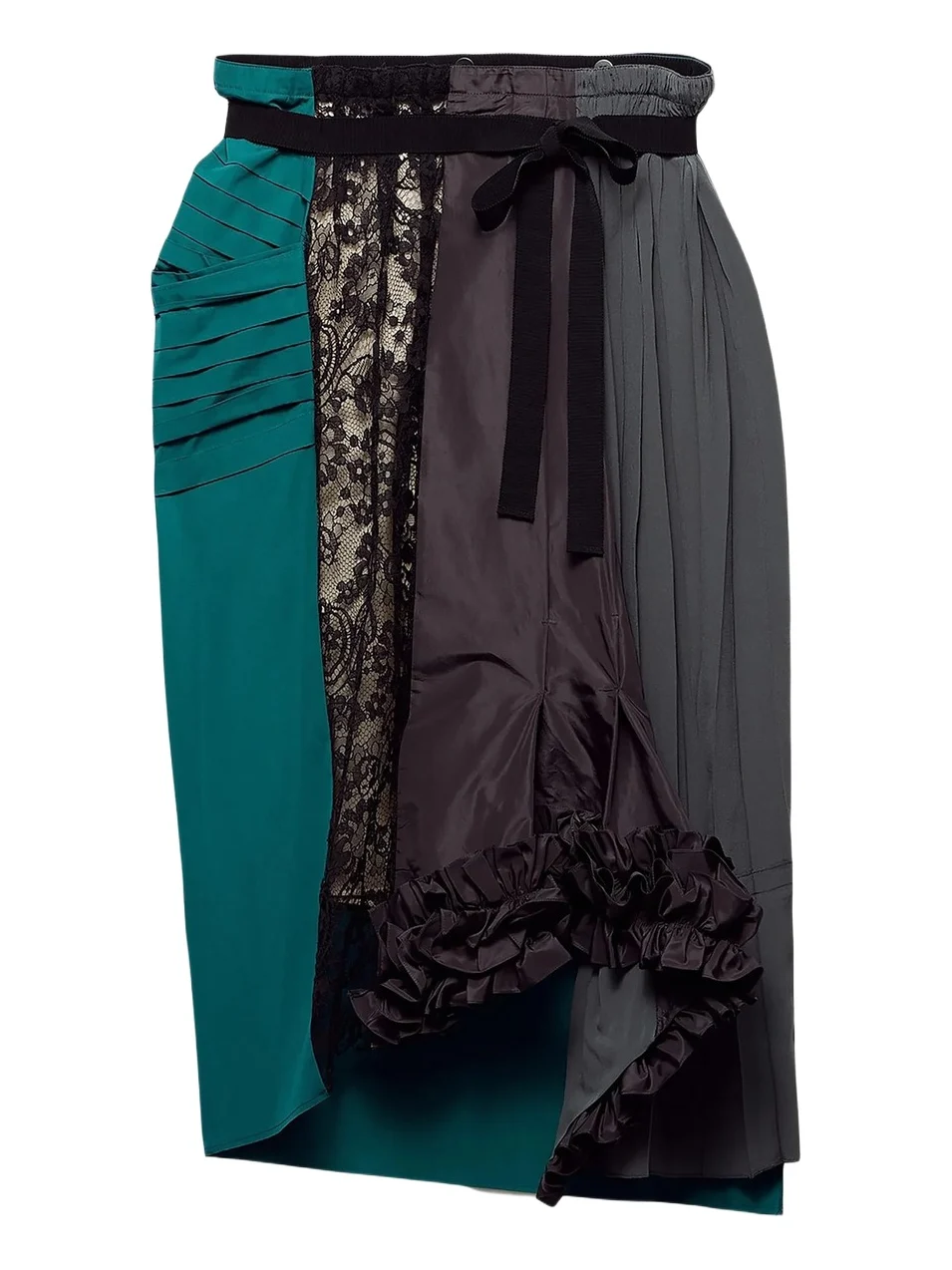 Prada Women's Technical Taffeta Patchwork Skirt