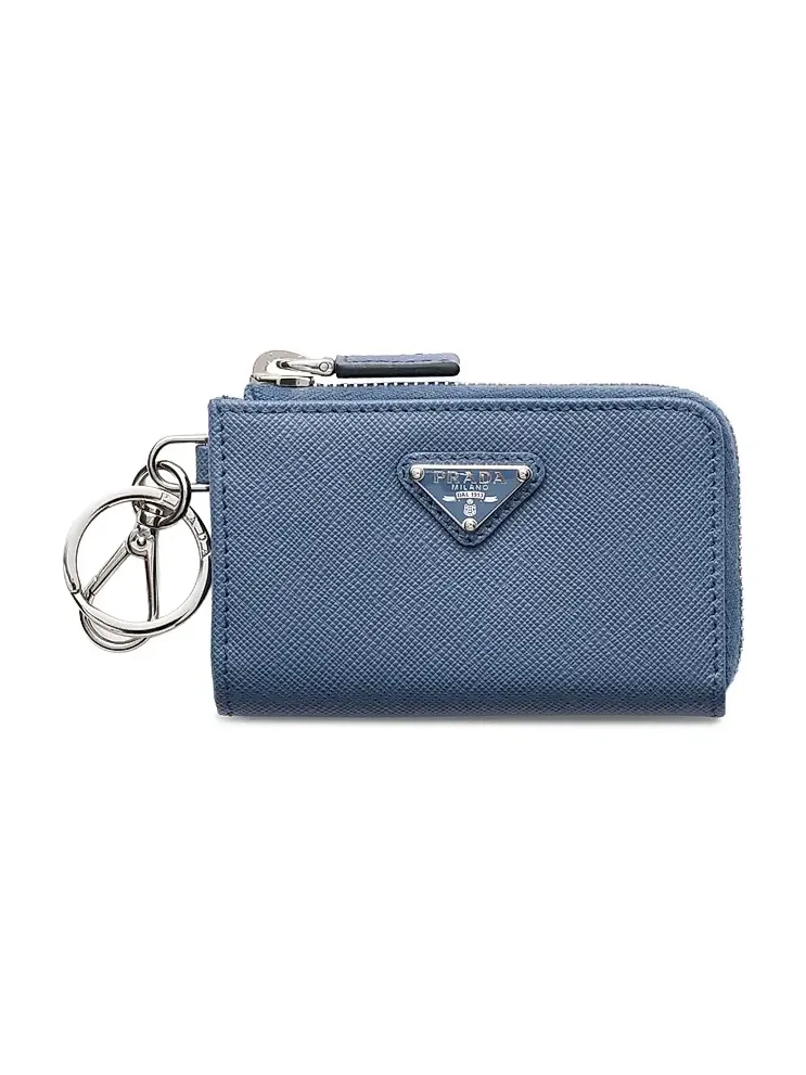 Men's Saffiano Leather Mini Pouch Keychain Men's Saffiano Leather Mini Pouch Keychain