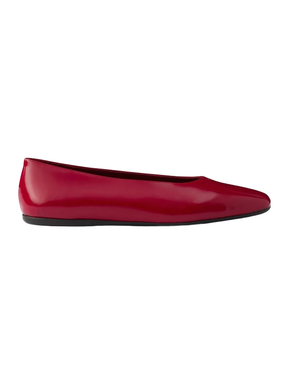 Prada Women's Brushed Leather Ballerinas