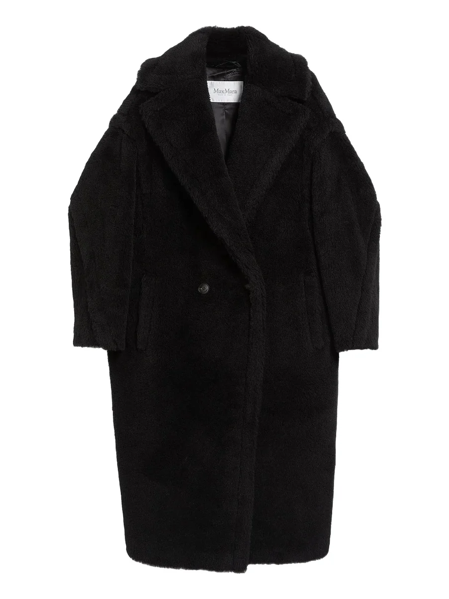 Max Mara Women's Teddy Bear Icon Coat in Alpaca and Wool - Black