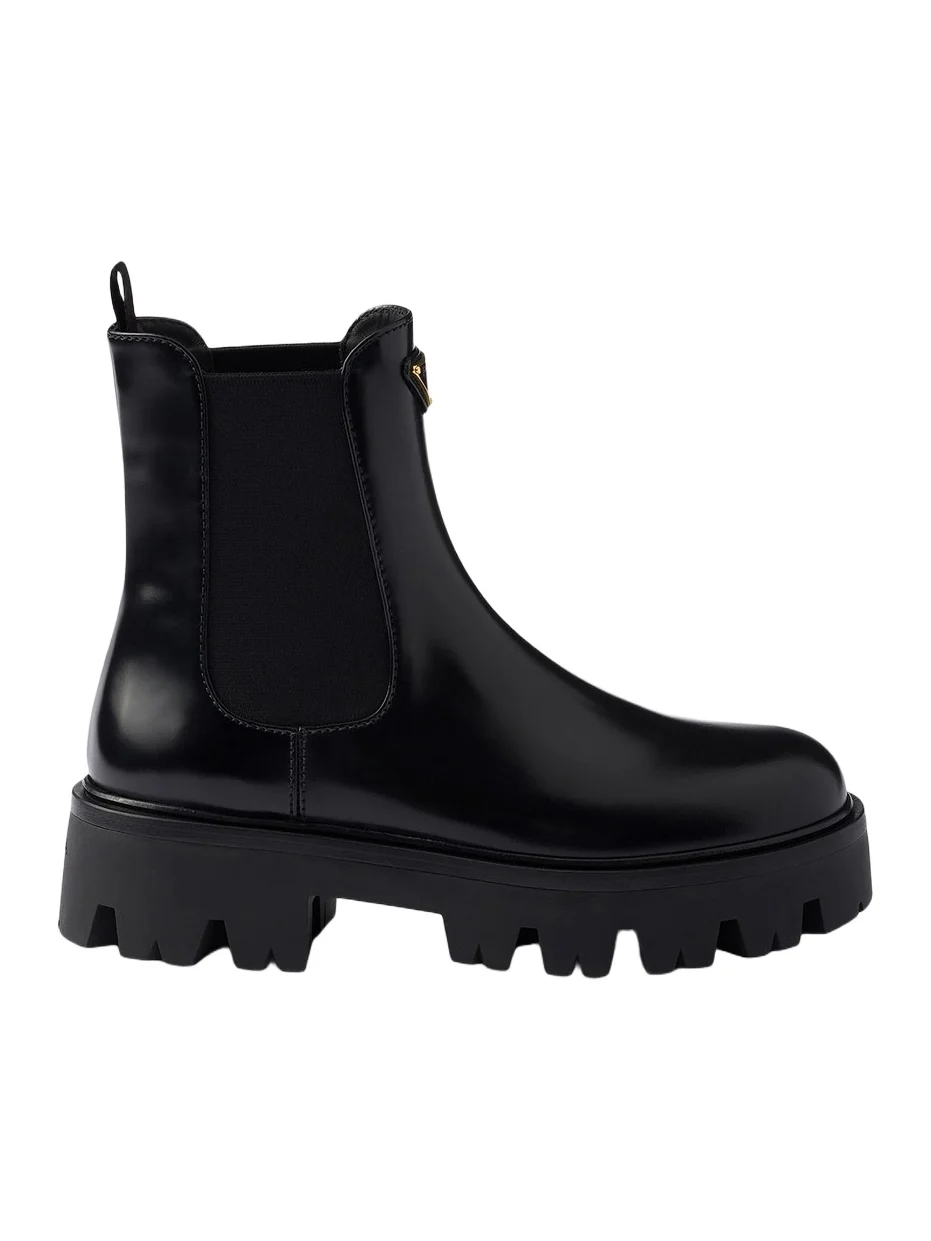 Prada Women's Brushed Leather Booties