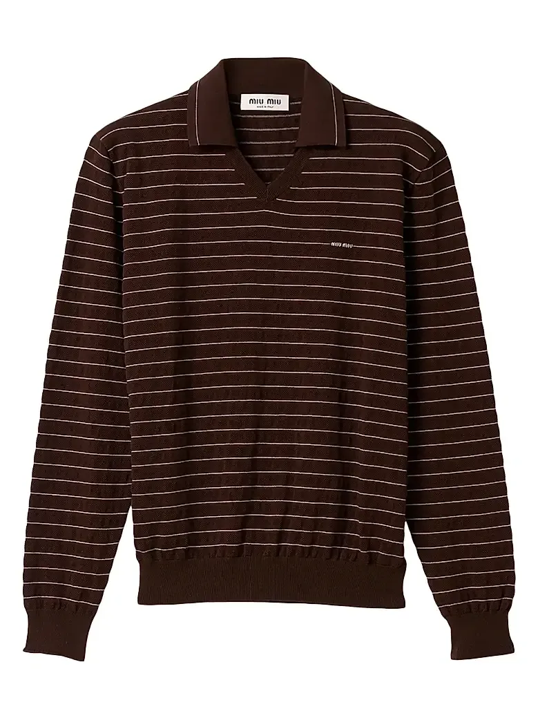 Miu Miu Women's V-Neck Cotton Sweater