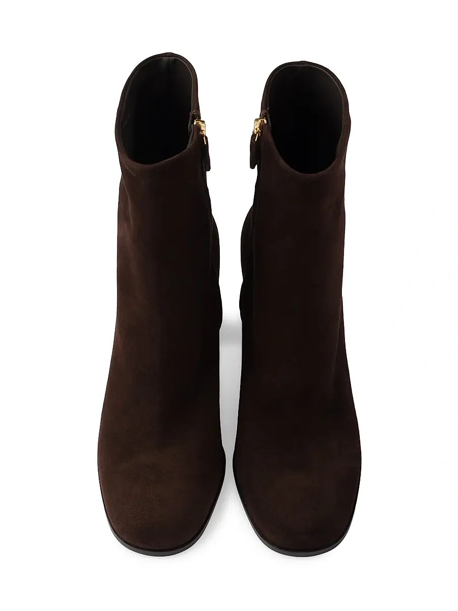 Prada Women's Suede Booties - Brown | Thumbnail 2 Prada Women's Suede Booties - Brown | Thumbnail 2