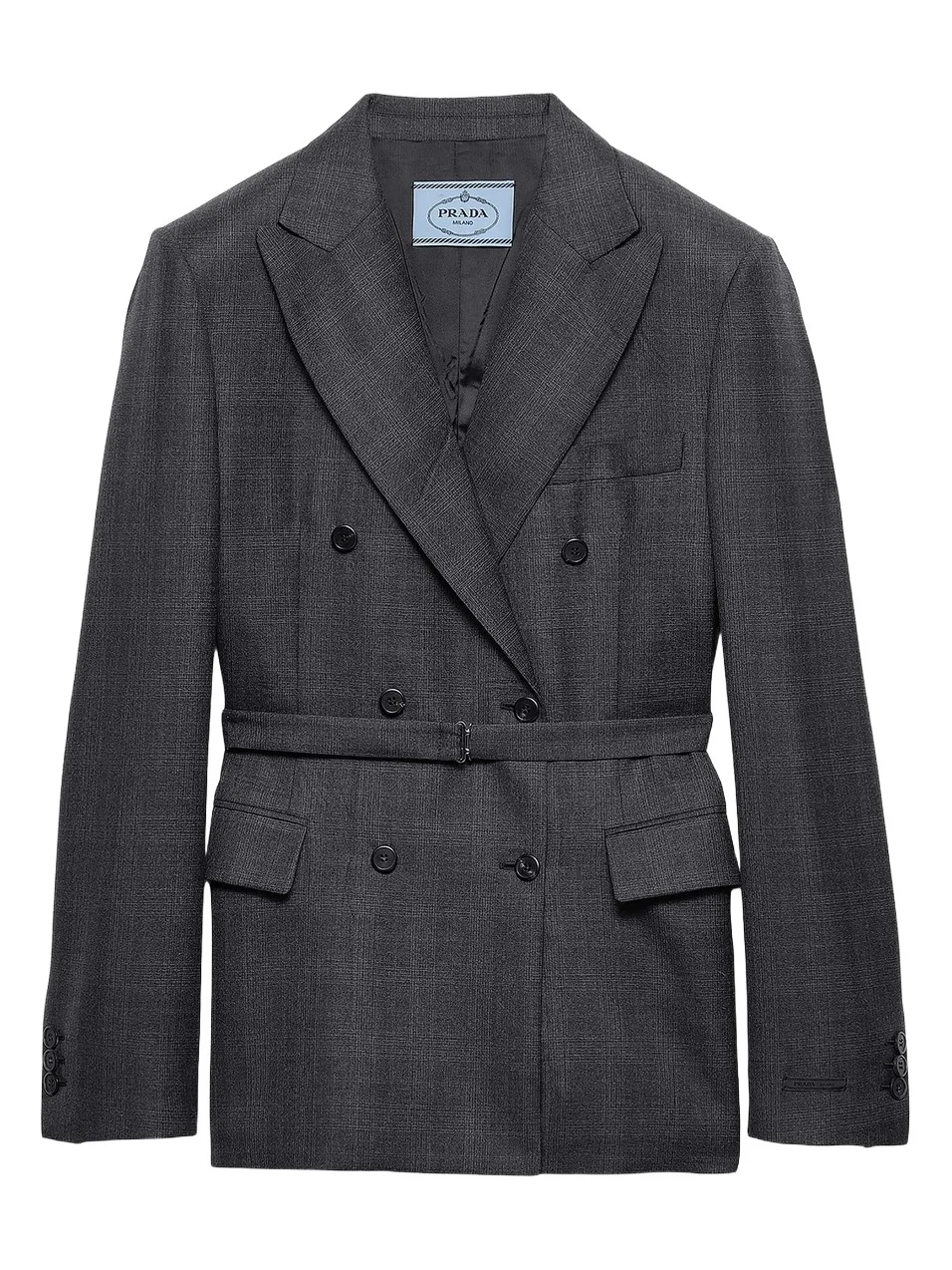 Women's Double-Breasted Checked Wool Jacket Women's Double-Breasted Checked Wool Jacket