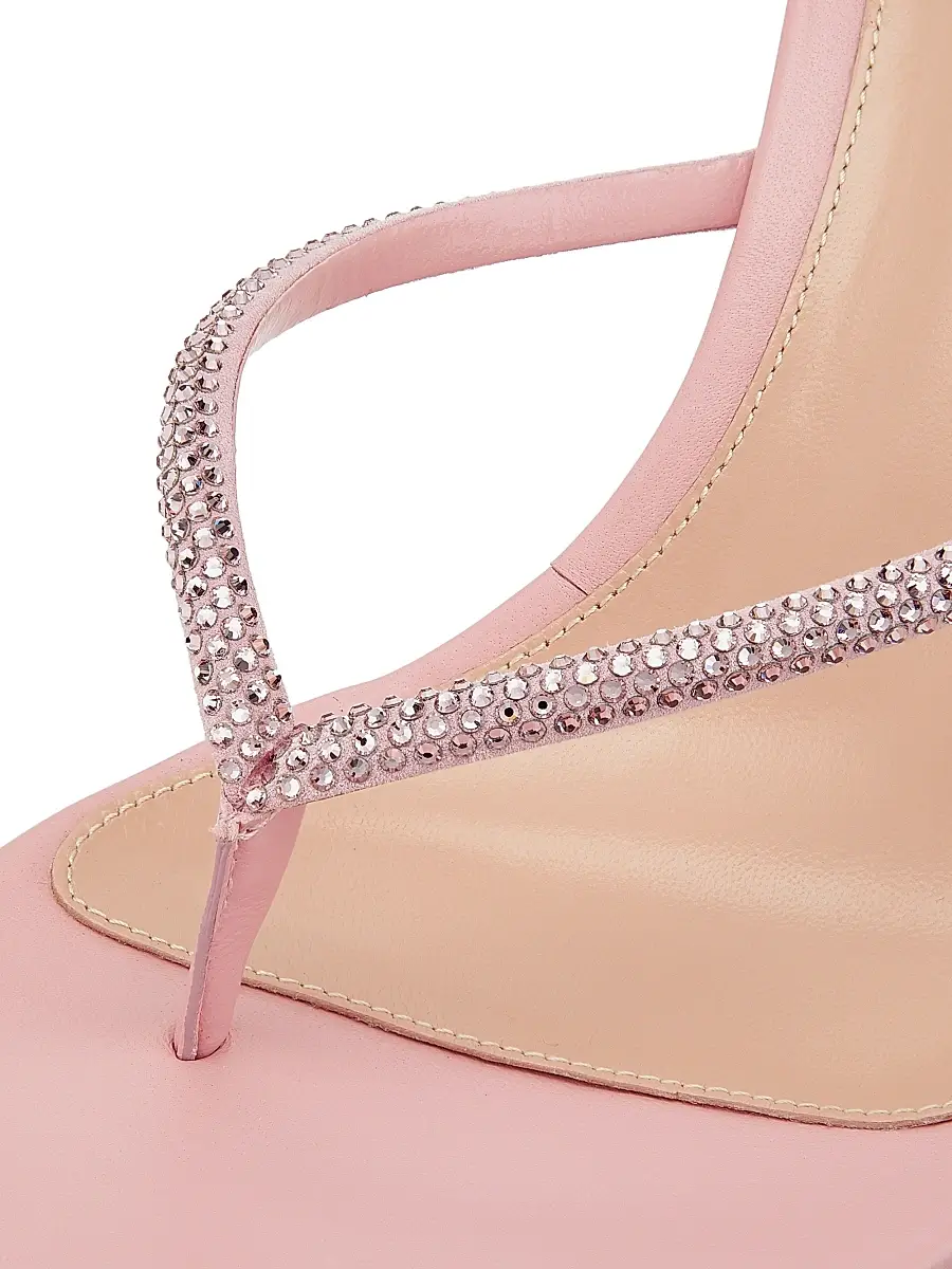 Gianvito Rossi Women's India 70MM Rhinestone-Embellished Metallic Leather Sandals | Thumbnail 6 Gianvito Rossi Women's India 70MM Rhinestone-Embellished Metallic Leather Sandals | Thumbnail 6