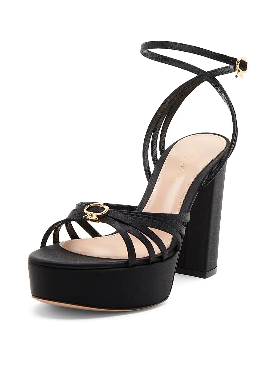 Gianvito Rossi Women's 100MM Crepe Satin Platform Sandals | Thumbnail 2 Gianvito Rossi Women's 100MM Crepe Satin Platform Sandals | Thumbnail 2