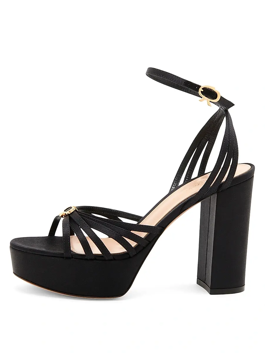 Gianvito Rossi Women's 100MM Crepe Satin Platform Sandals | Thumbnail 3 Gianvito Rossi Women's 100MM Crepe Satin Platform Sandals | Thumbnail 3