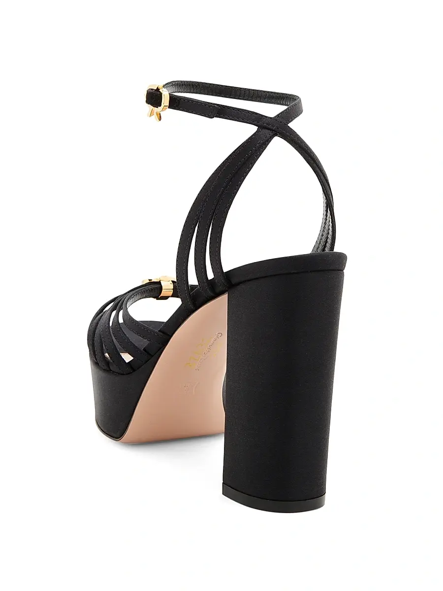 Gianvito Rossi Women's 100MM Crepe Satin Platform Sandals | Thumbnail 4 Gianvito Rossi Women's 100MM Crepe Satin Platform Sandals | Thumbnail 4