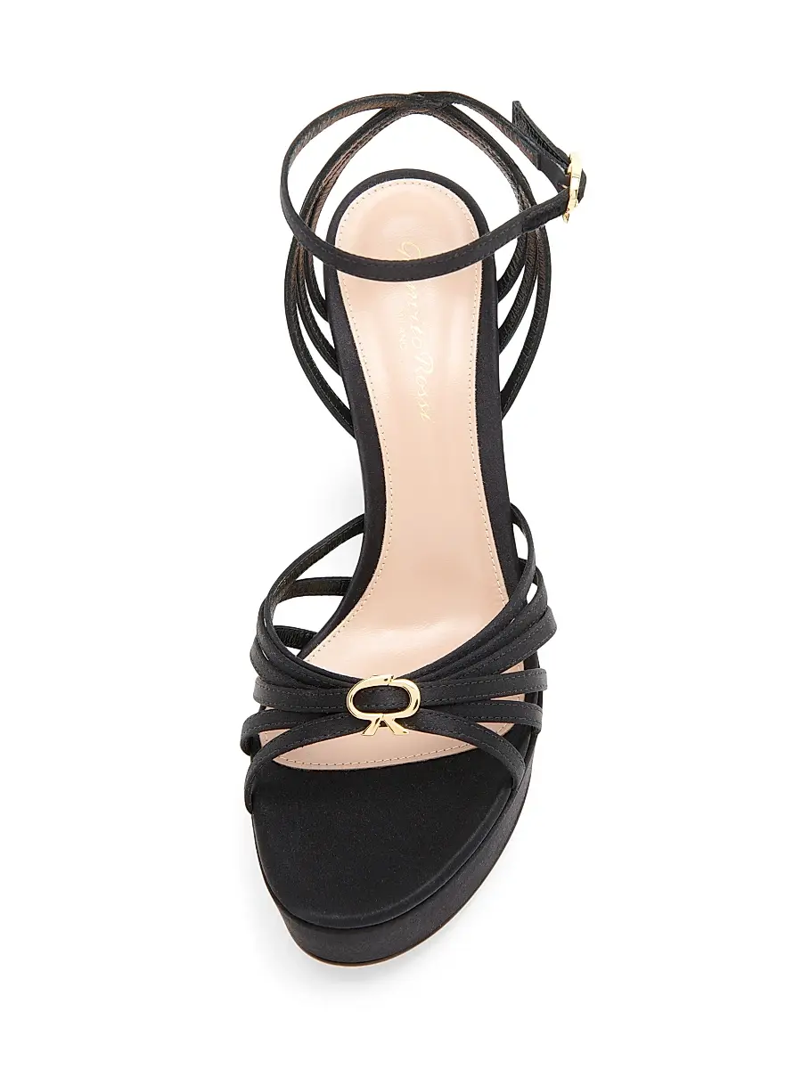 Gianvito Rossi Women's 100MM Crepe Satin Platform Sandals | Thumbnail 5 Gianvito Rossi Women's 100MM Crepe Satin Platform Sandals | Thumbnail 5
