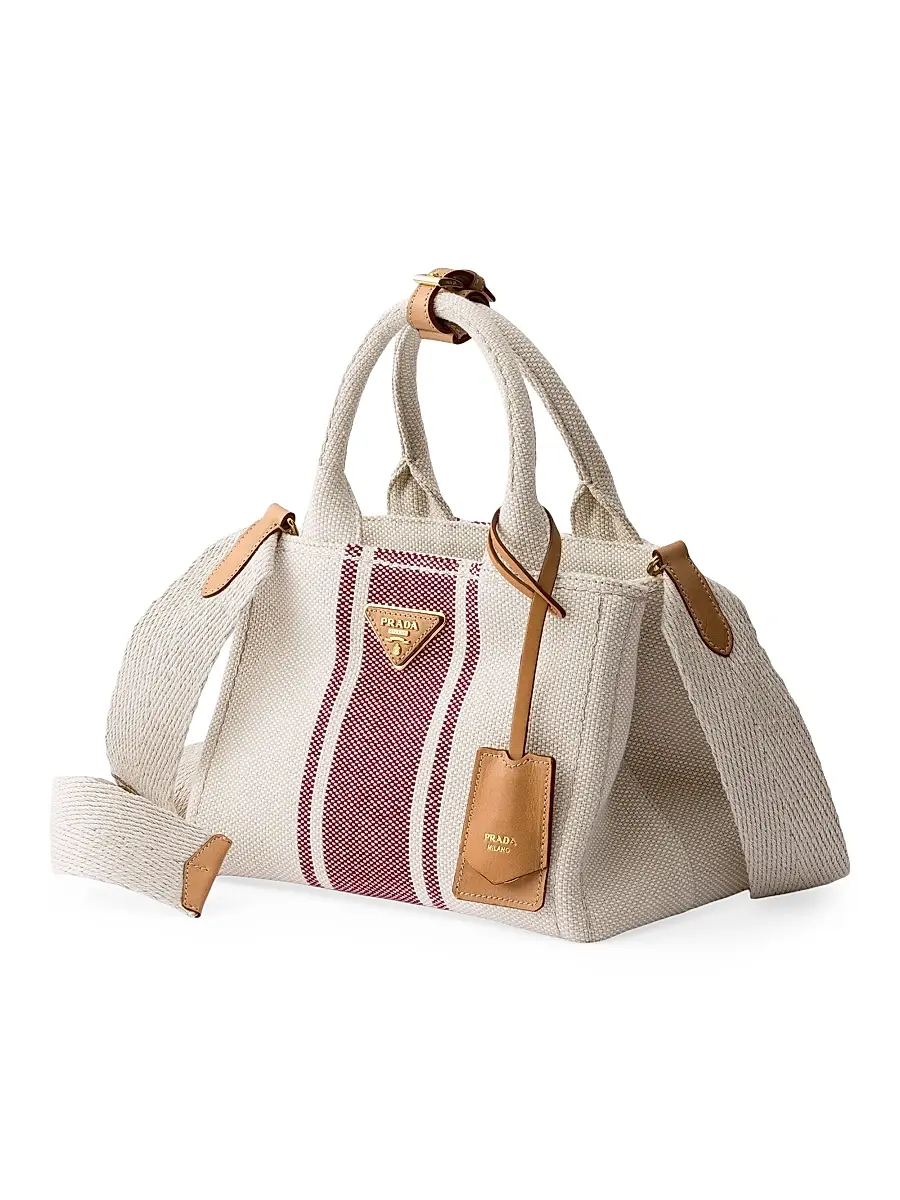 Prada Women's Jardinière Small Cotton Canvas Top Handle Bag | Thumbnail 2
