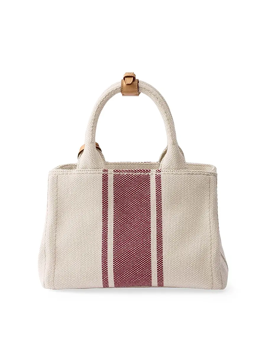 Prada Women's Jardinière Small Cotton Canvas Top Handle Bag | Thumbnail 3