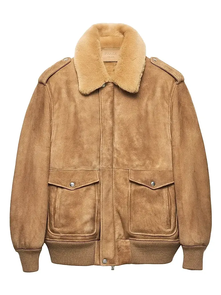 Men's Suede and Shearling Bomber Jacket Men's Suede and Shearling Bomber Jacket