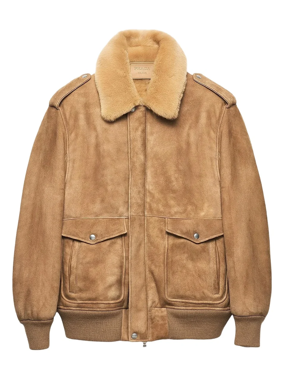 Prada Men's Suede and Shearling Bomber Jacket