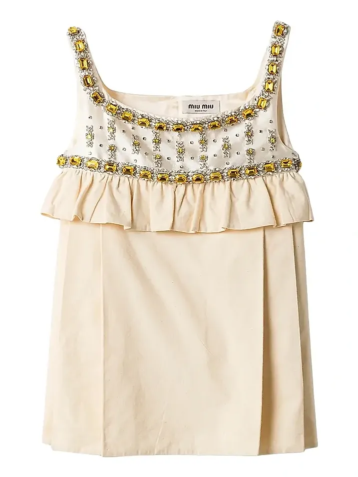 Miu Miu Women's Embroidered Canvas Mini-Dress