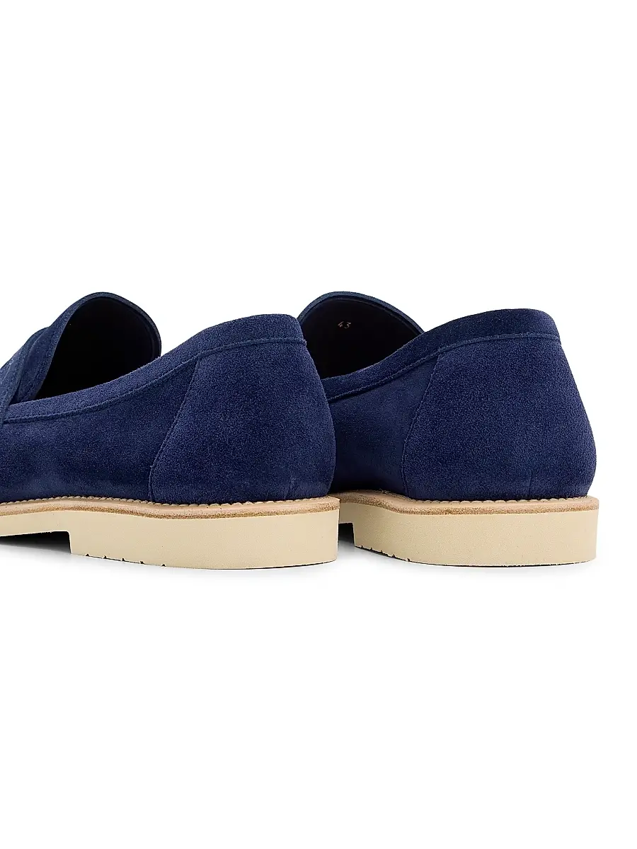 Brunello Cucinelli Men's Suede Penny Loafers | Thumbnail 3