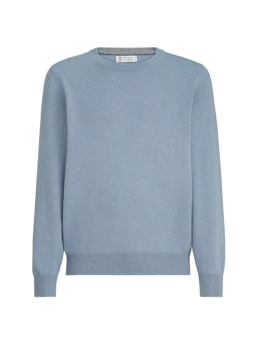 Brunello Cucinelli Men's Cashmere Sweater - Slate | Image 1 Brunello Cucinelli Men's Cashmere Sweater - Slate | Image 1