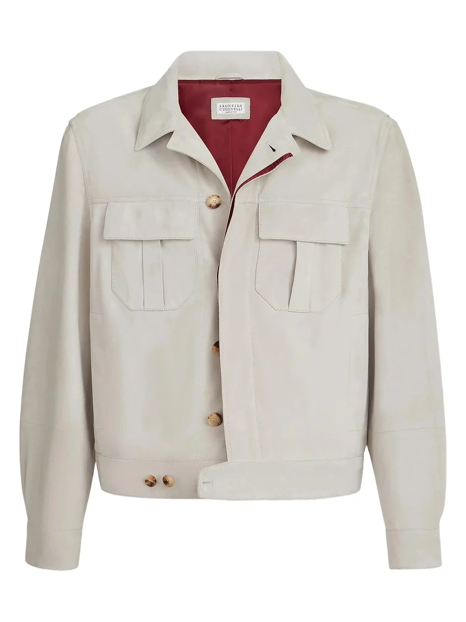 Brunello Cucinelli Men's Suede Outerwear Jacket