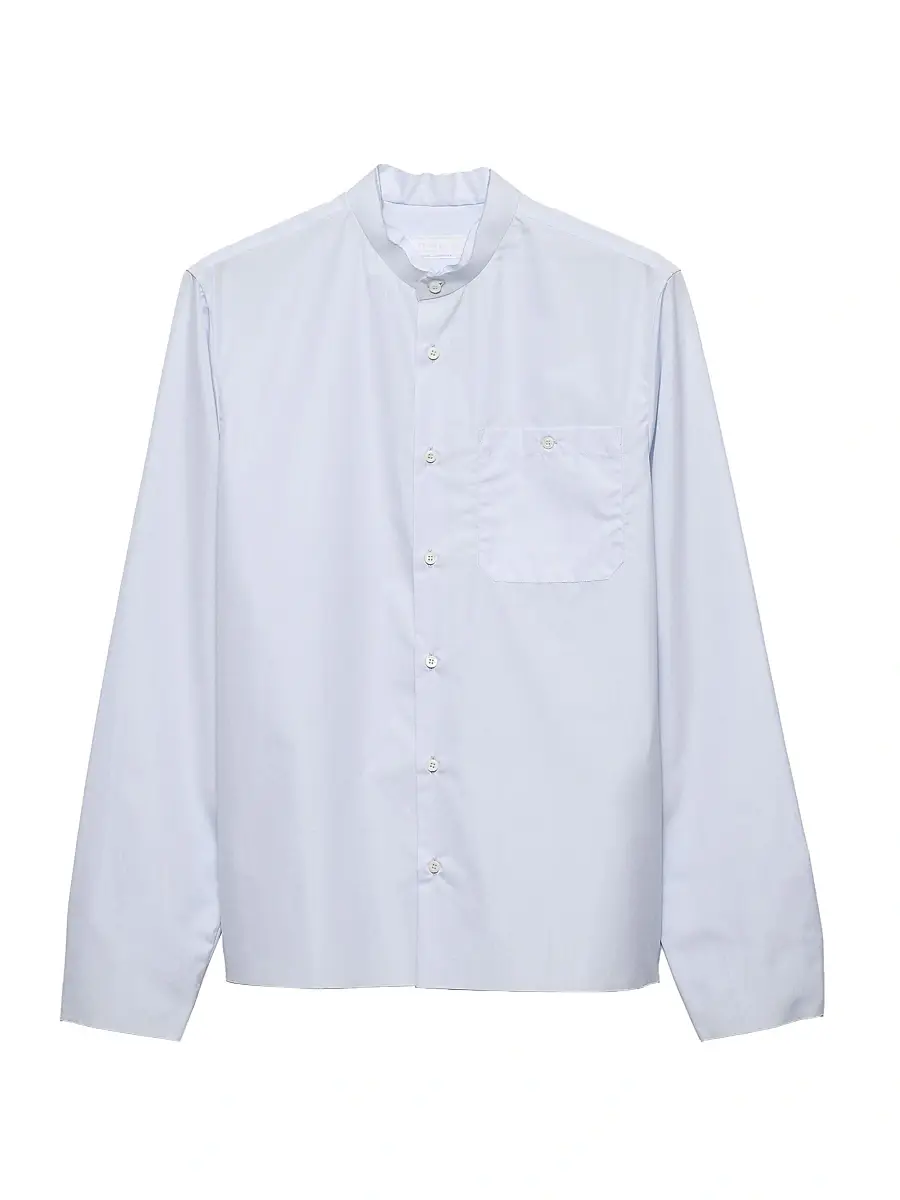 Prada Men's Cotton Shirt - Blue | Image 1 Prada Men's Cotton Shirt - Blue | Image 1