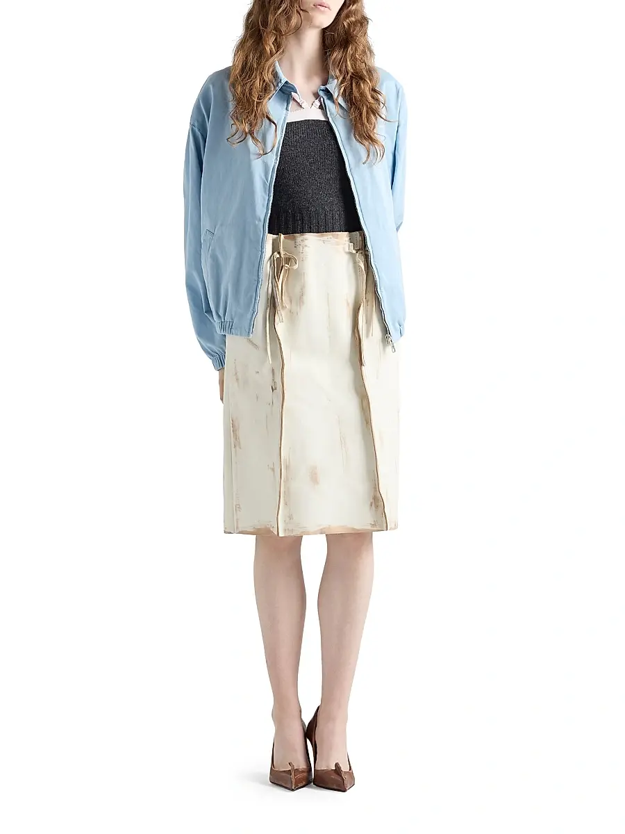 Prada Women's Leather Skirt - White | Thumbnail 2