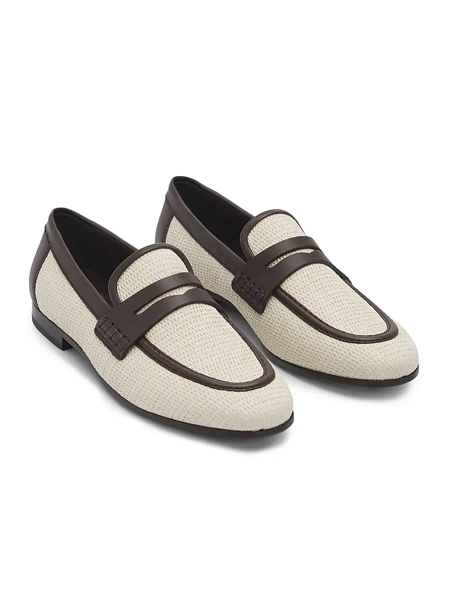 Brunello Cucinelli Women's Micro Raffia Loafers | Thumbnail 2 Brunello Cucinelli Women's Micro Raffia Loafers | Thumbnail 2