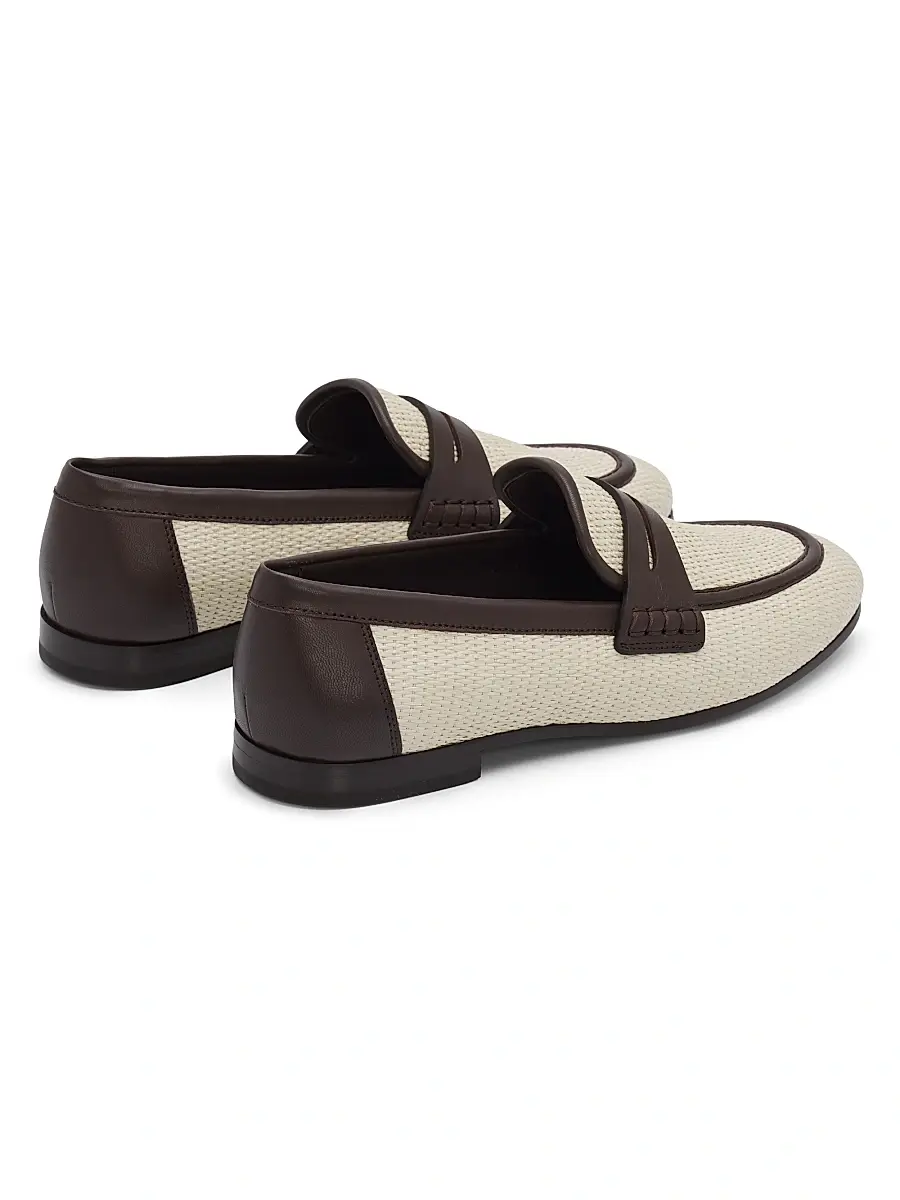 Brunello Cucinelli Women's Micro Raffia Loafers | Thumbnail 3 Brunello Cucinelli Women's Micro Raffia Loafers | Thumbnail 3