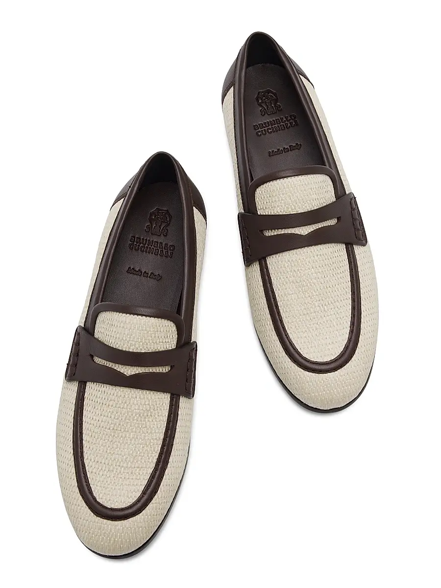 Brunello Cucinelli Women's Micro Raffia Loafers | Thumbnail 4 Brunello Cucinelli Women's Micro Raffia Loafers | Thumbnail 4