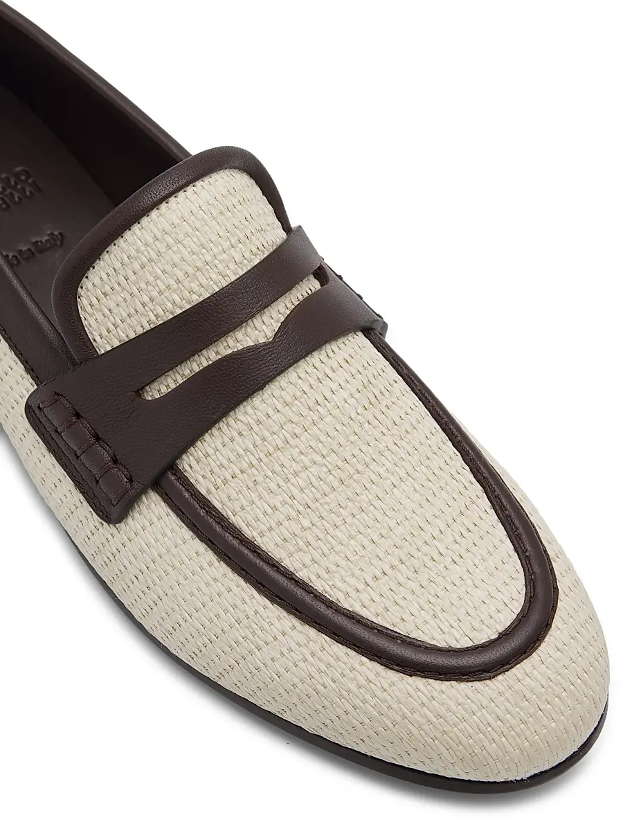 Brunello Cucinelli Women's Micro Raffia Loafers | Thumbnail 5 Brunello Cucinelli Women's Micro Raffia Loafers | Thumbnail 5
