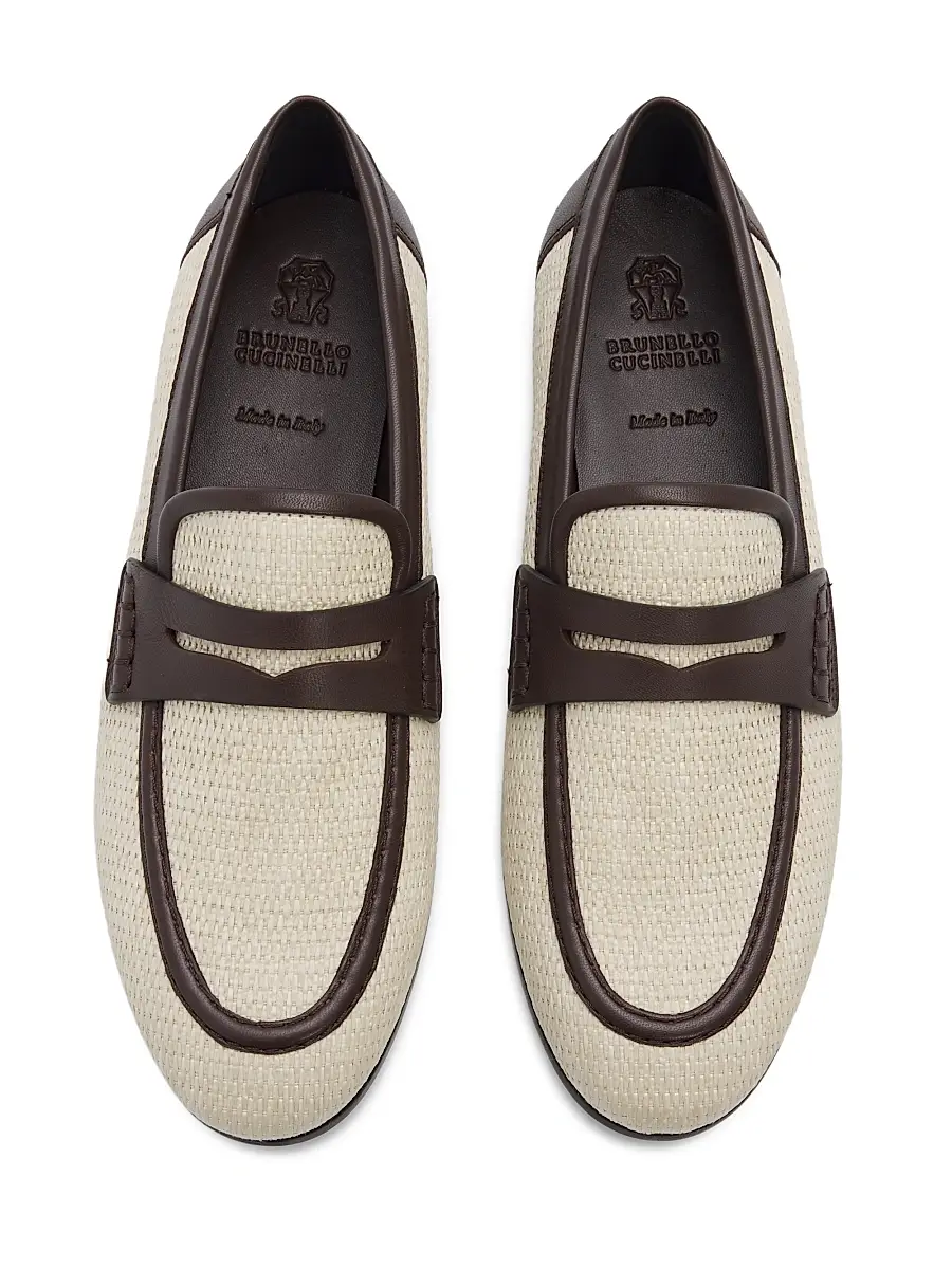 Brunello Cucinelli Women's Micro Raffia Loafers | Thumbnail 6 Brunello Cucinelli Women's Micro Raffia Loafers | Thumbnail 6