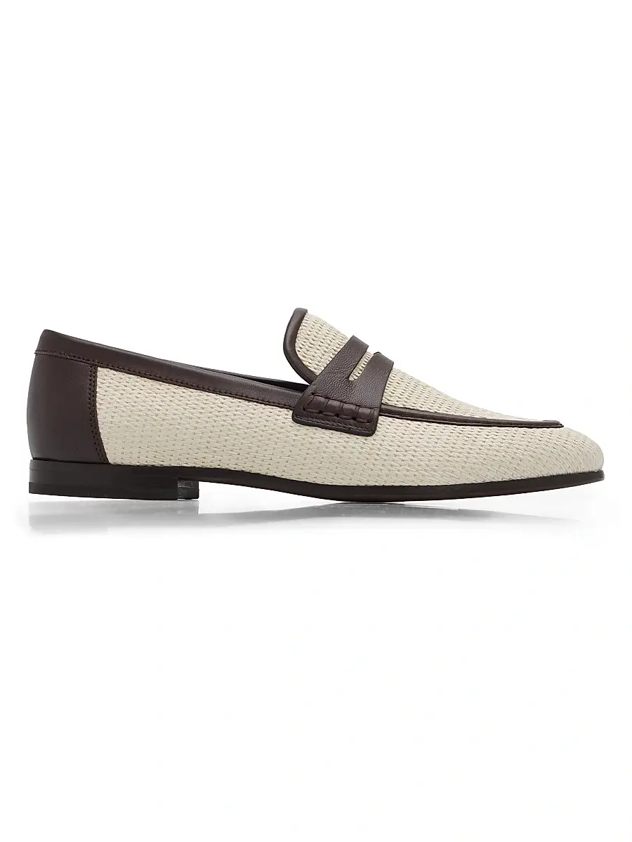 Brunello Cucinelli Women's Micro Raffia Loafers