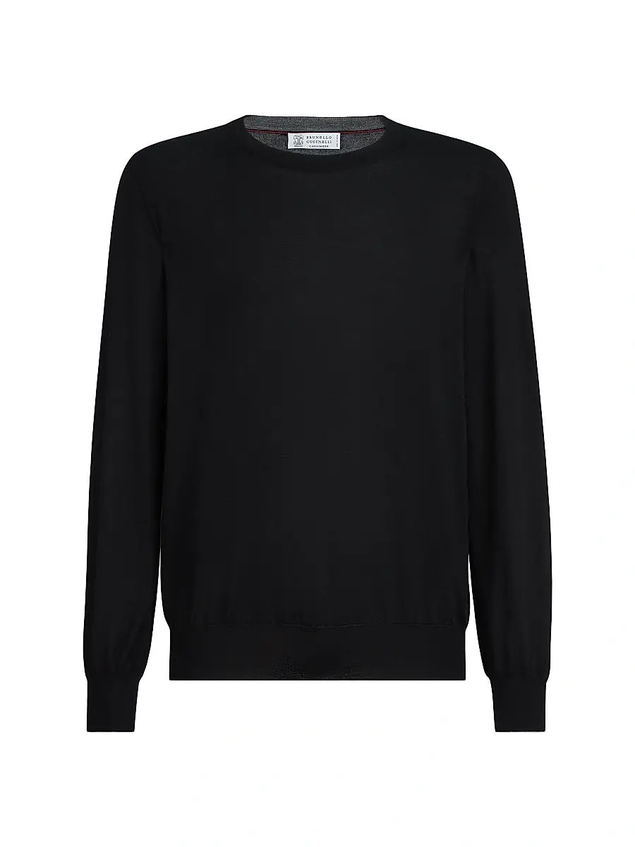 Brunello Cucinelli Men's Cashmere and Silk Lightweight Sweater - Black - Size 34 | Image 1 Brunello Cucinelli Men's Cashmere and Silk Lightweight Sweater - Black - Size 34 | Image 1